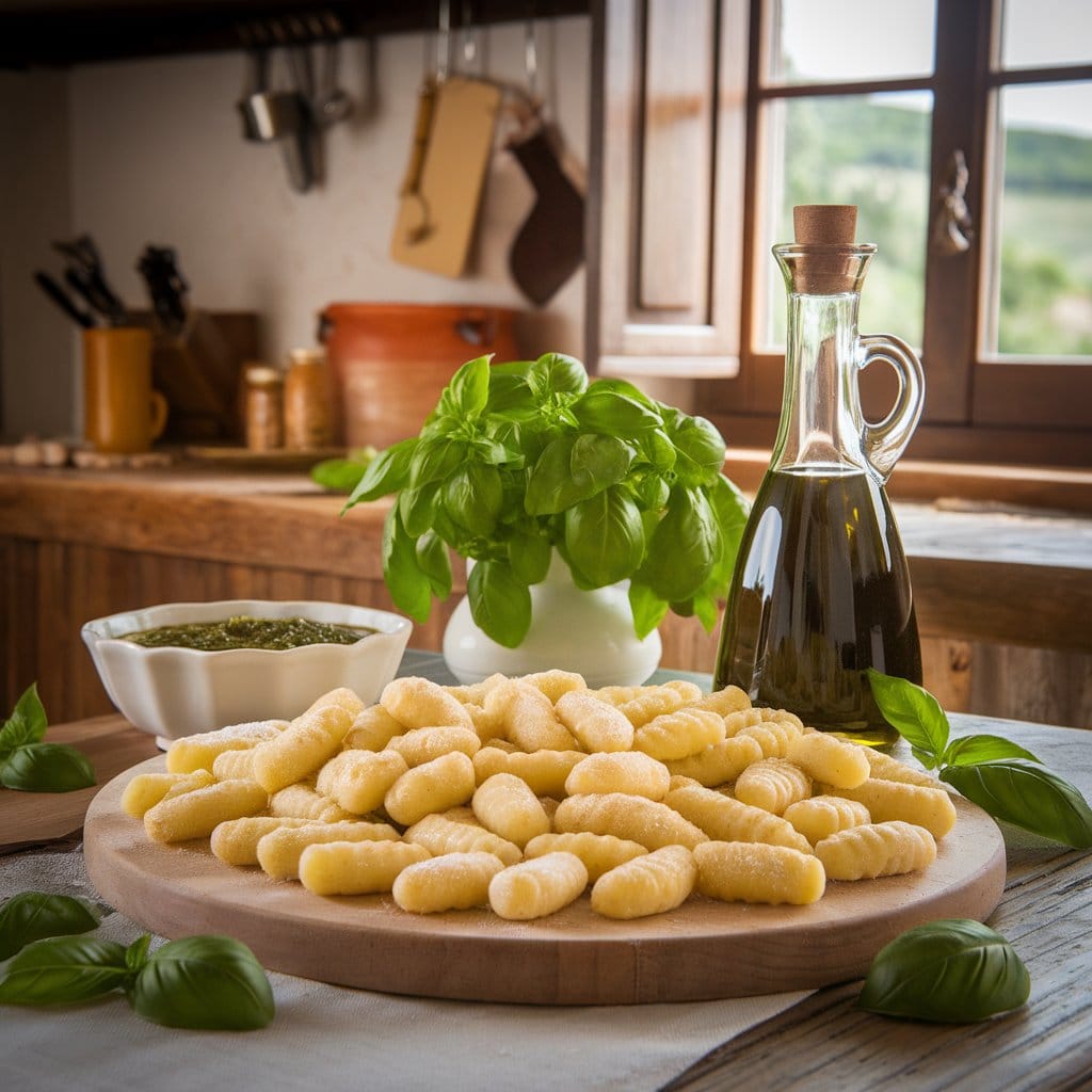 ingredients for the italian pesto gnocchi recipe