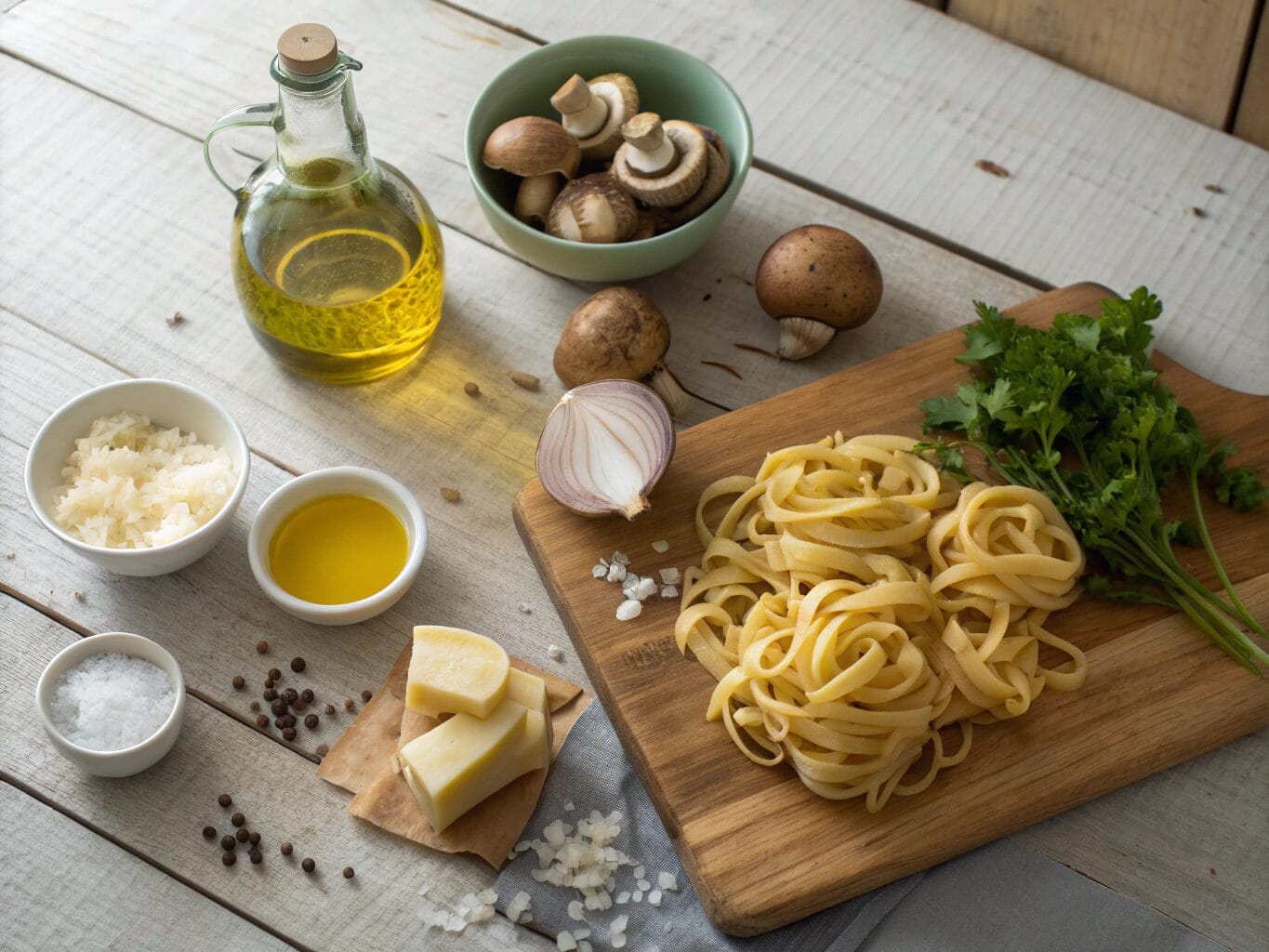 Ingredients for Mushroom Tagliatelle Recipe