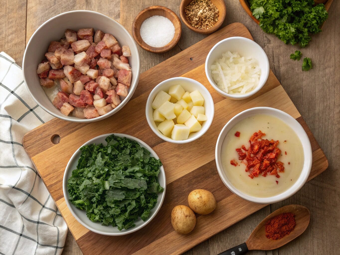Ingredients for Zuppa Toscana Soup Recipe