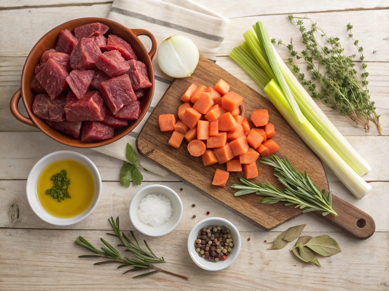 Ingredients for italian beef stew