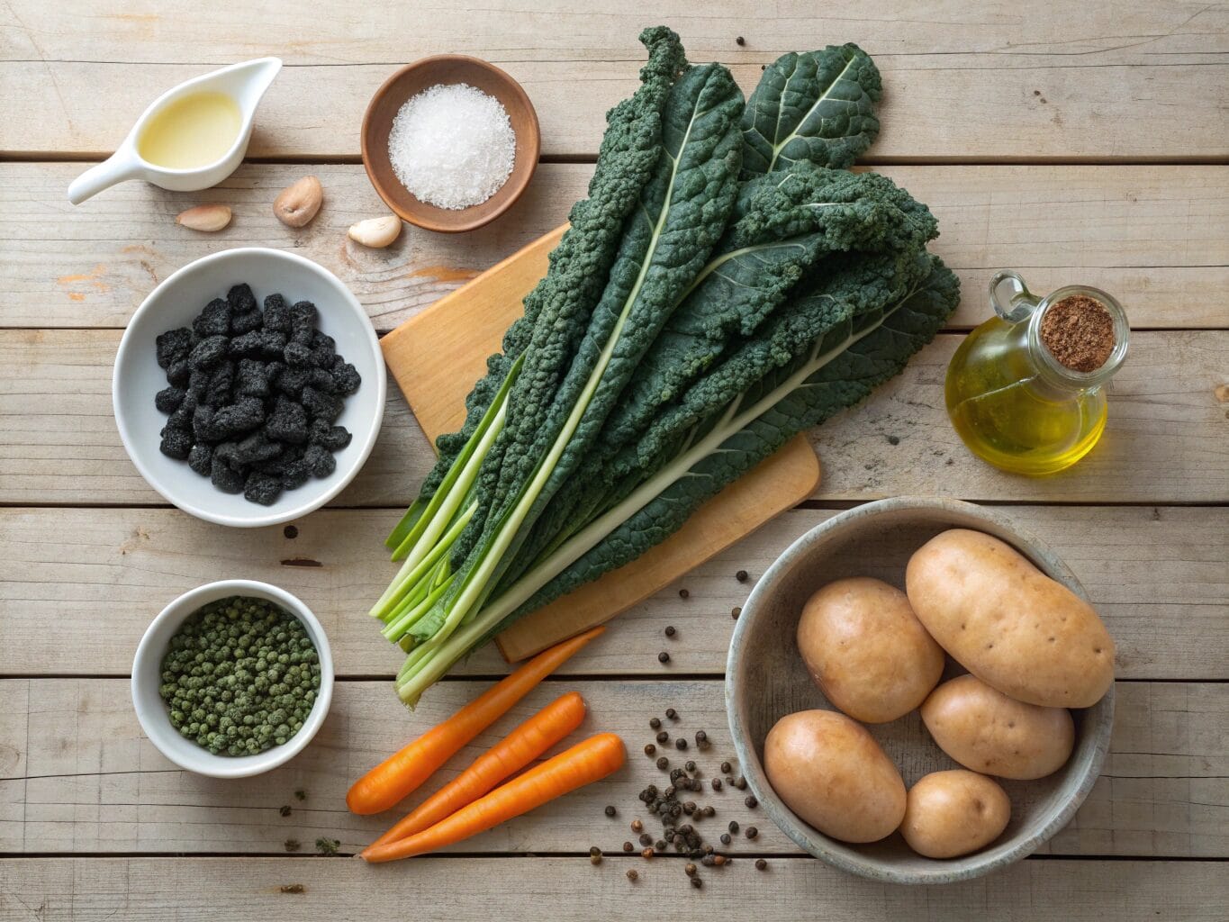 Ingredients for zuppa di cavolo nero