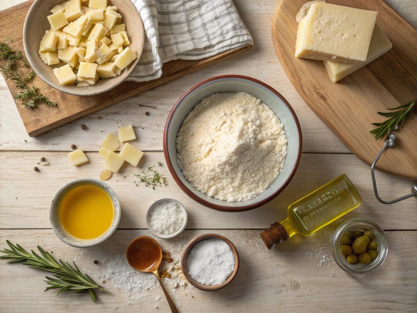 Ingredients for Focaccia di Recco