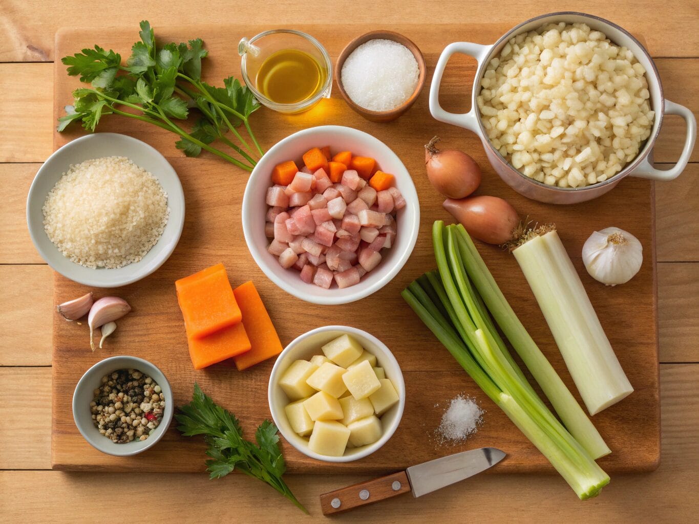 Ingredients for zuppa di orzo