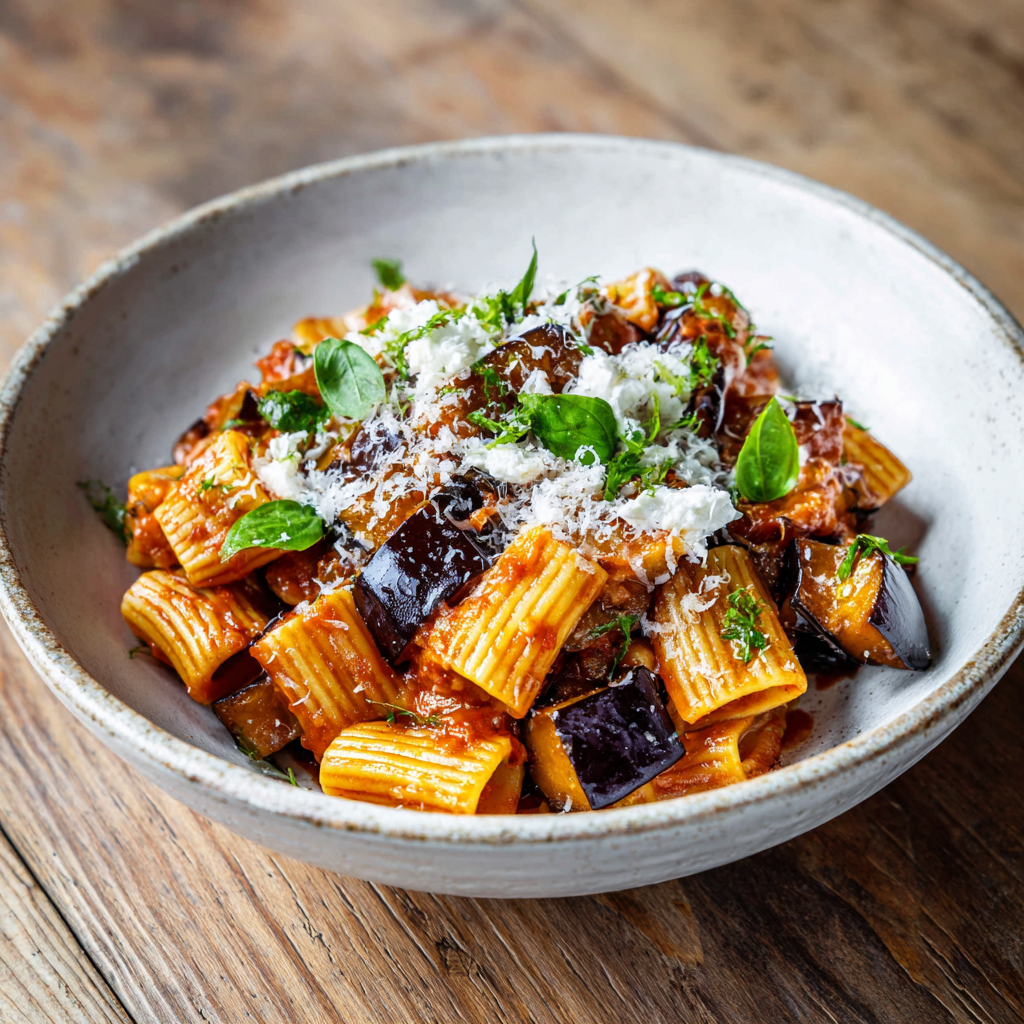 pasta con melanzane e ricotta recipe