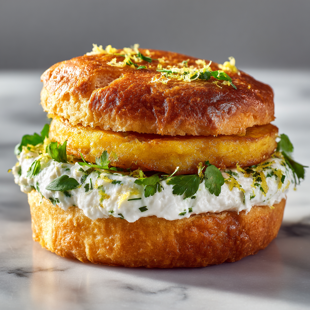 Sicilian Panelle Sandwich with Lemon