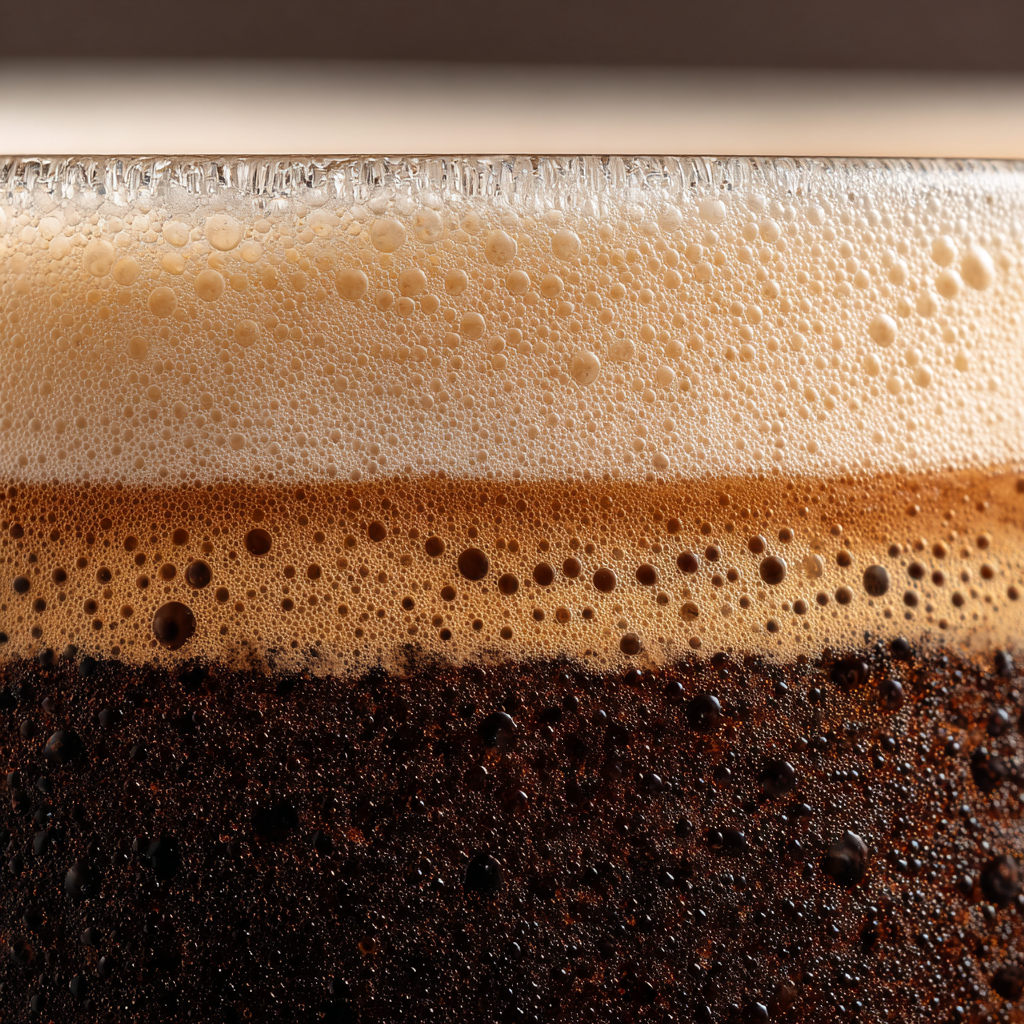 layered Bicerin drink showing the sharp separation between glossy chocolate, dark coffee