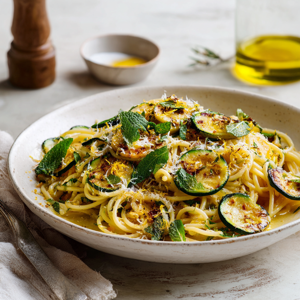 pasta with zucchini and mint recipe