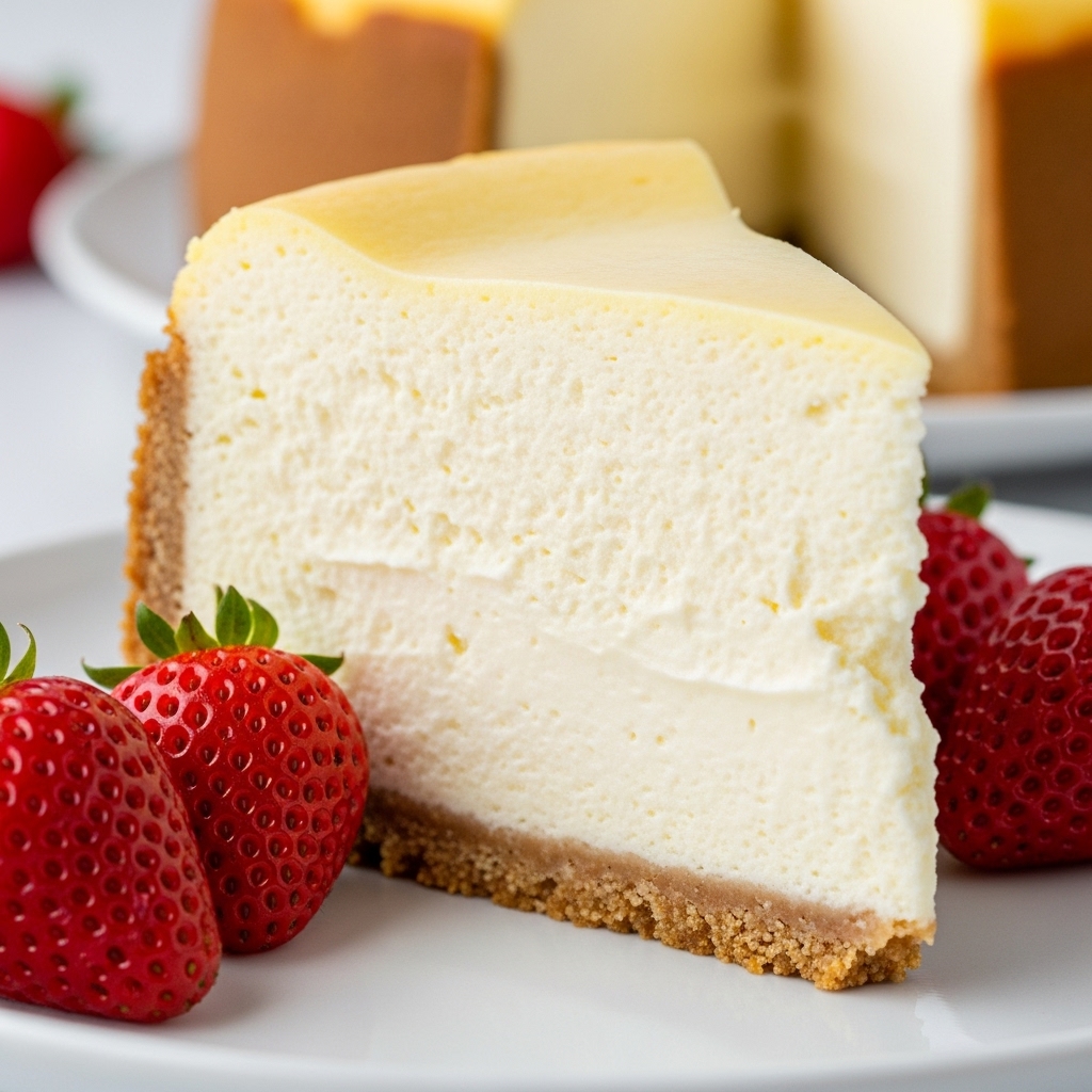 Italian mascarpone ricotta cheesecake with a tall