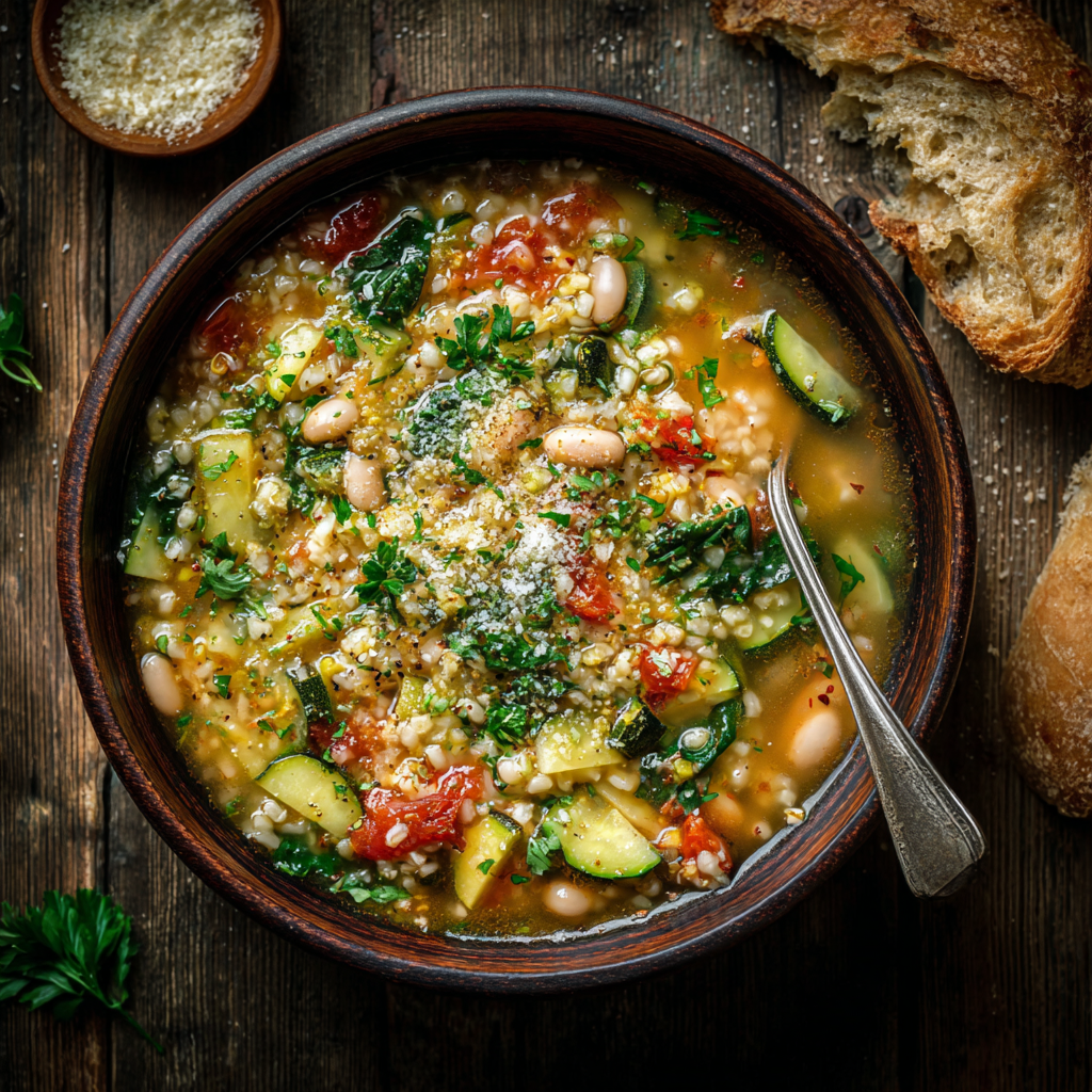 italian barley soup with vegetables recipe