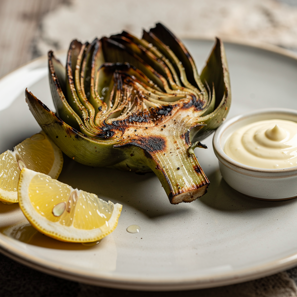 grilling artichokes on a barbecue grill