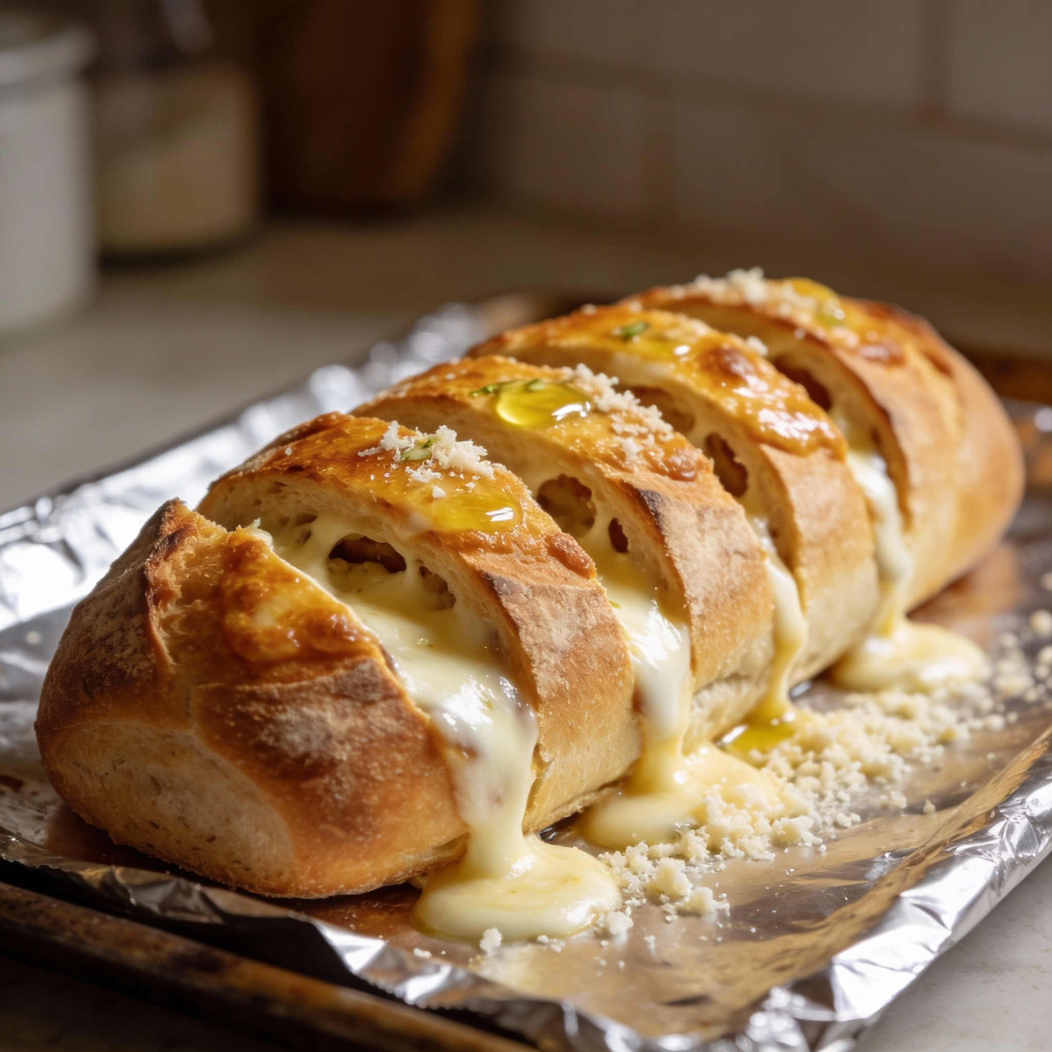 Cheese Stuffed Garlic Bread Italian Recipe