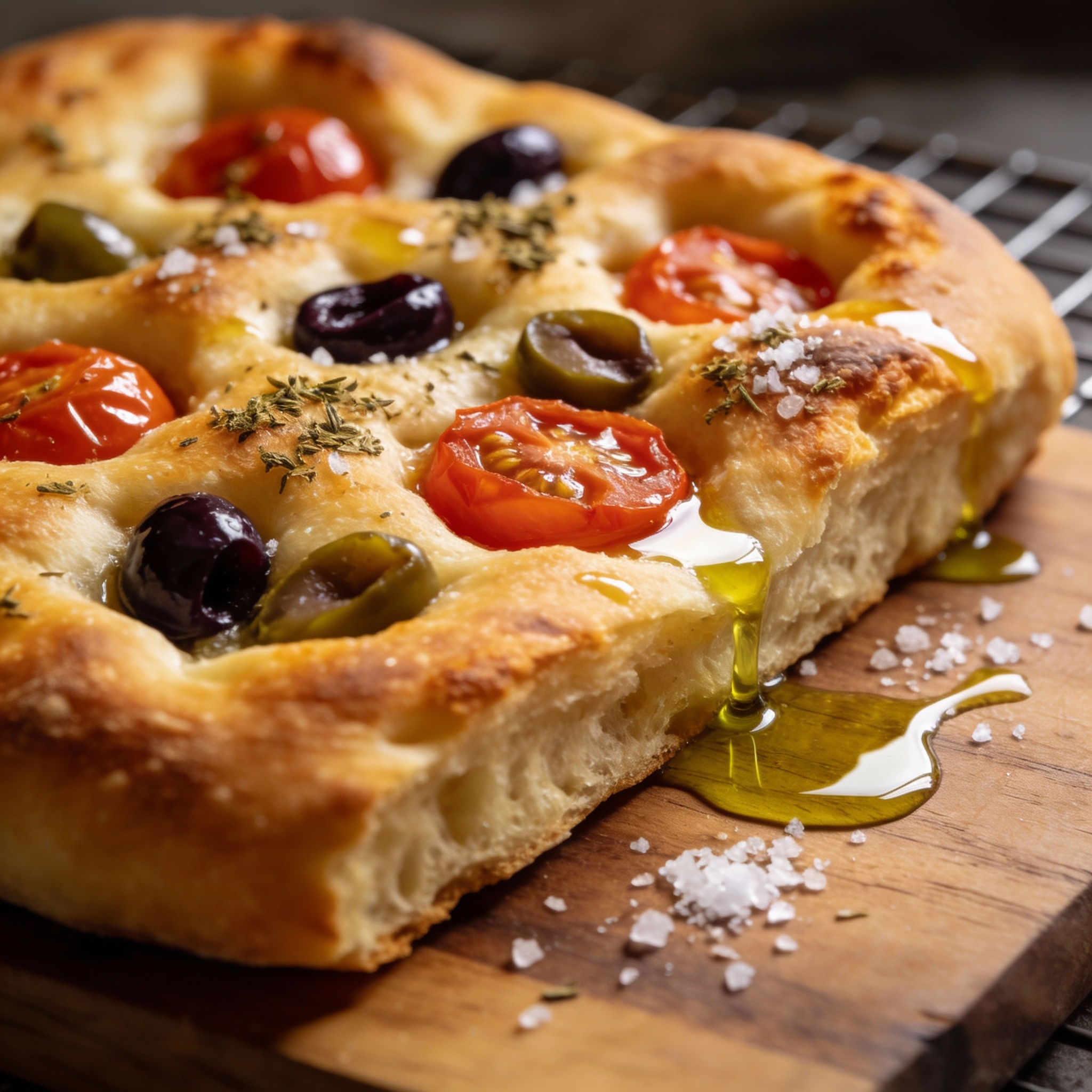 Tomato and Olive Focaccia Bread Recipe