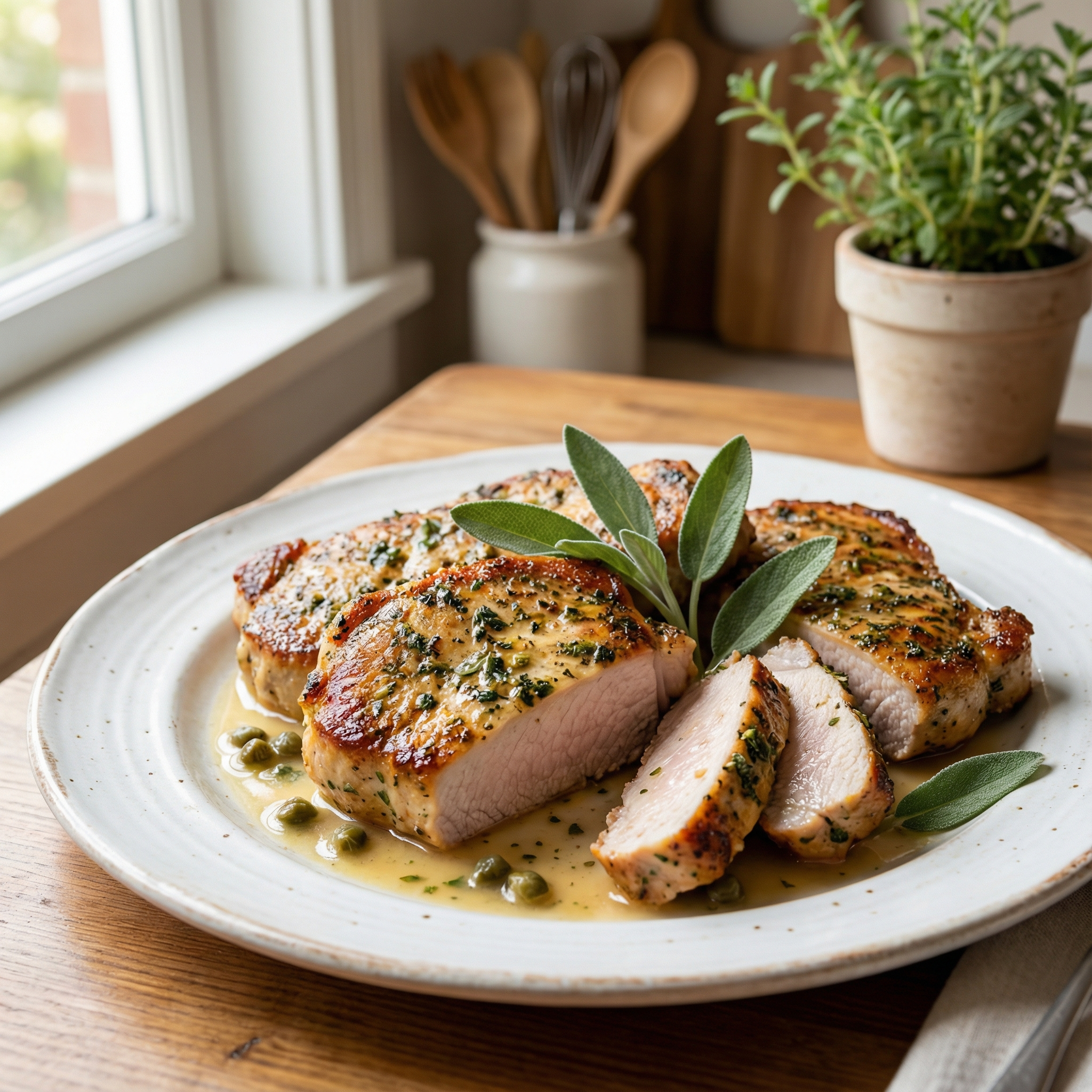 Pork Chops with Sage and Lemon Recipe