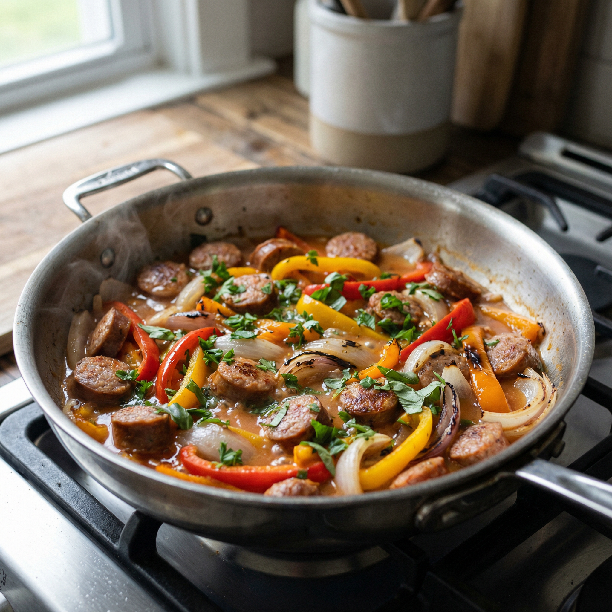sausage and peppers skillet italian recipe