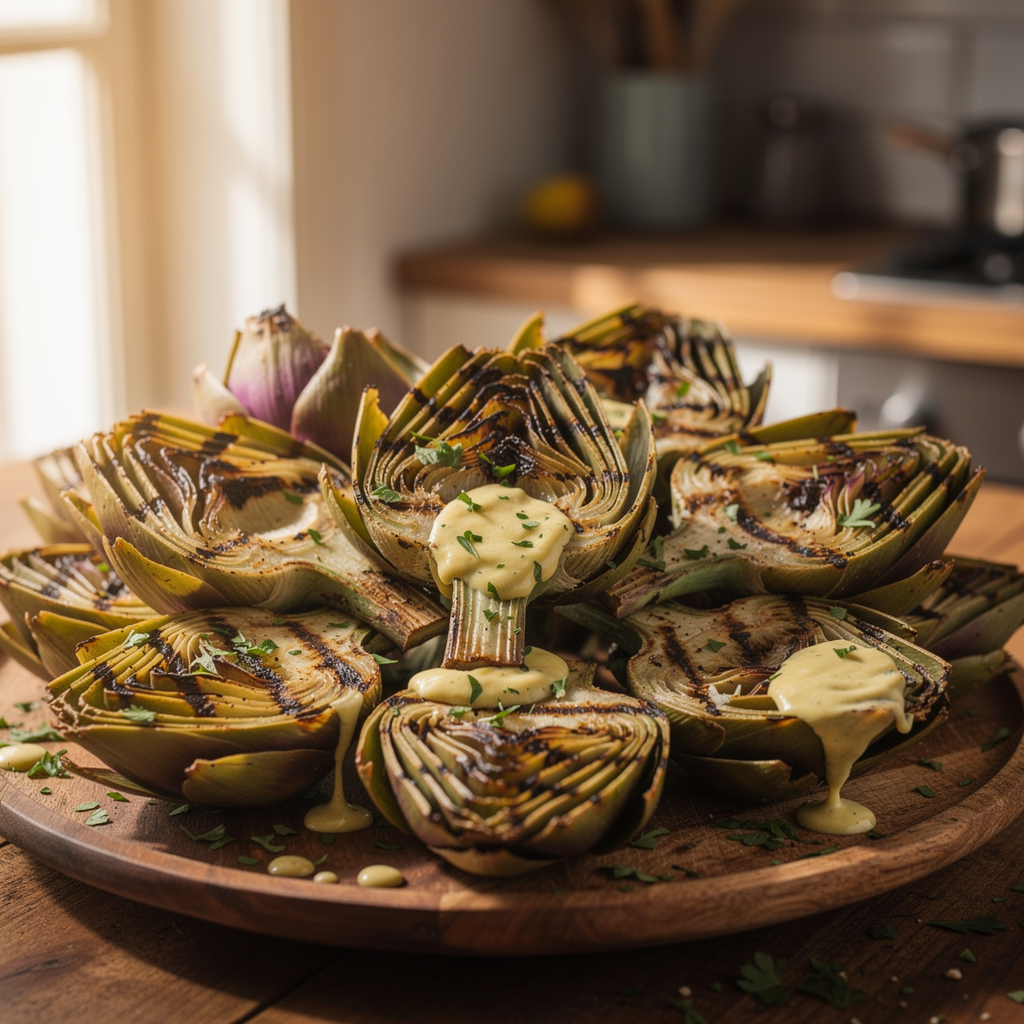 Grilled Artichokes with Italian Marinade Recipe