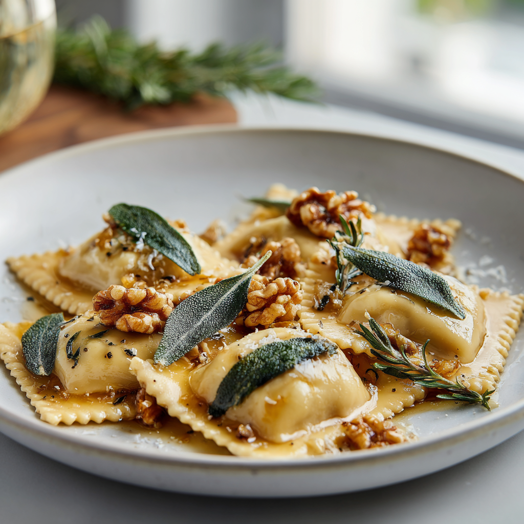 ravioli with walnut butter sauce recipe