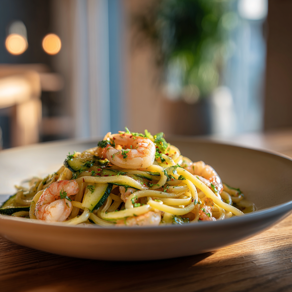 shrimp and zucchini pasta italian recipe