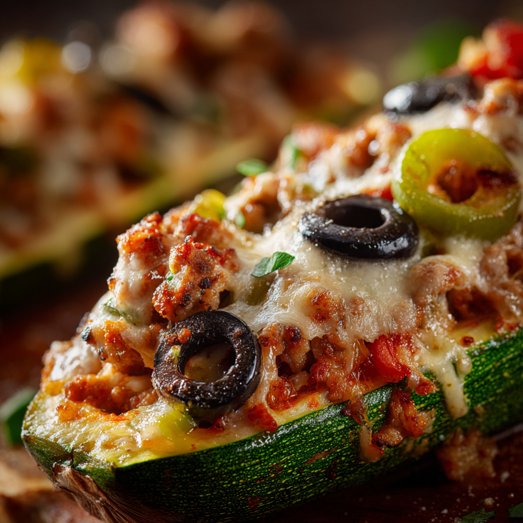 Italian Stuffed Zucchini Boats