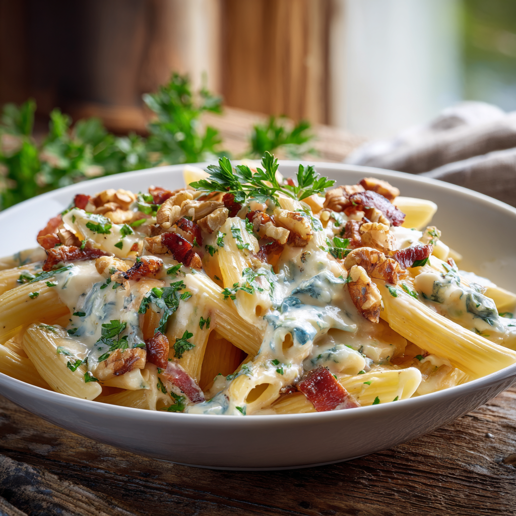 Penne with Creamy Gorgonzola Sauce Recipe