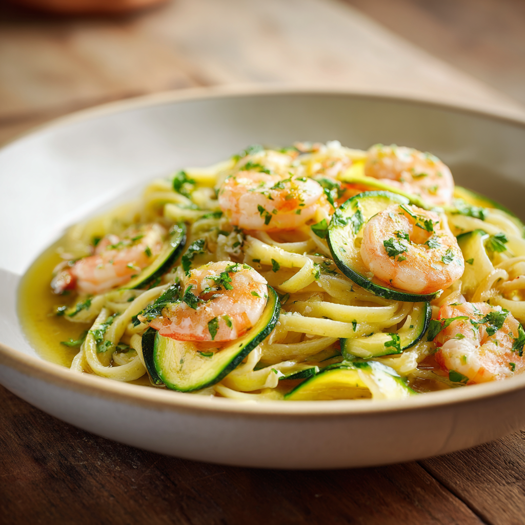 Shrimp and Zucchini Pasta Italian Recipe