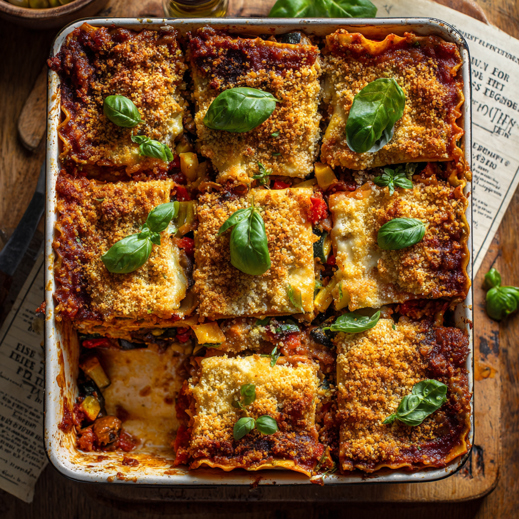 roasted veggie lasagna vegan italian recipe