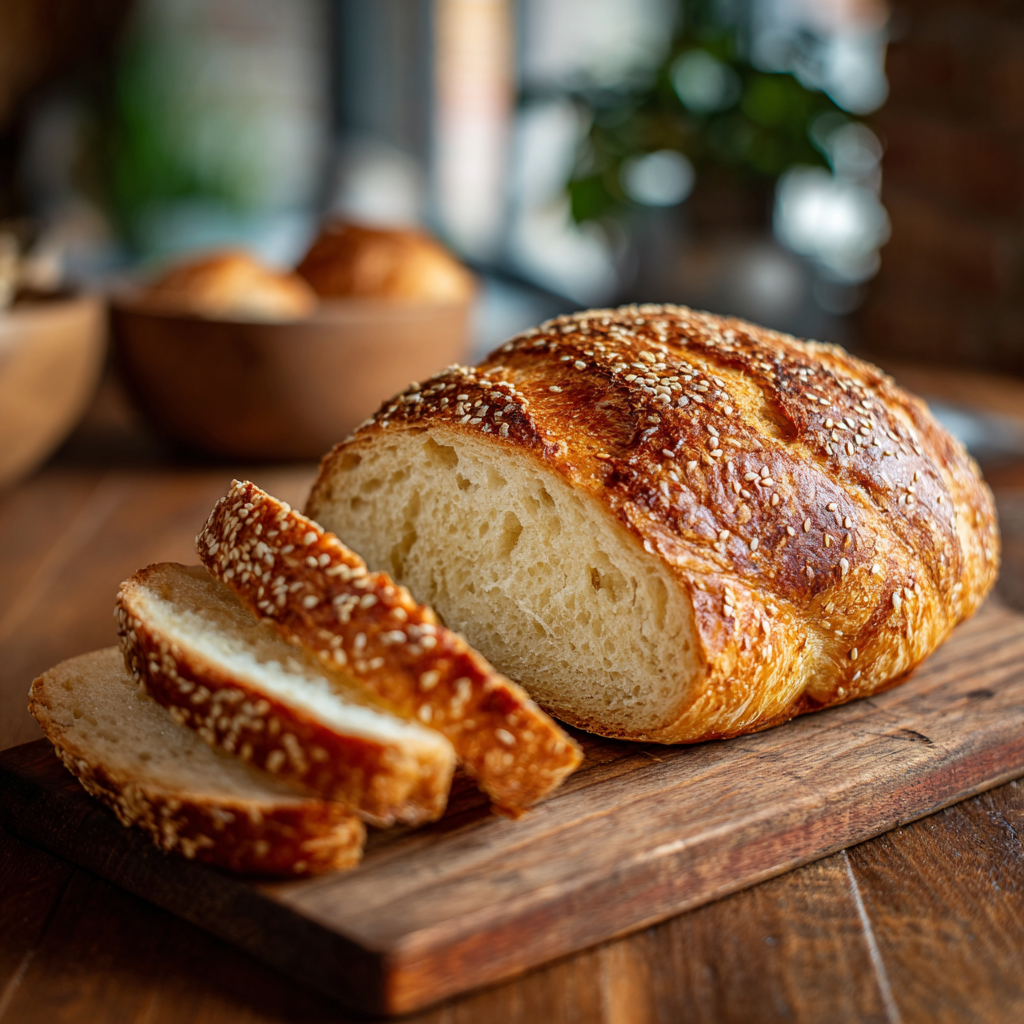 Rustic Italian Semolina Bread Loaf Recipe