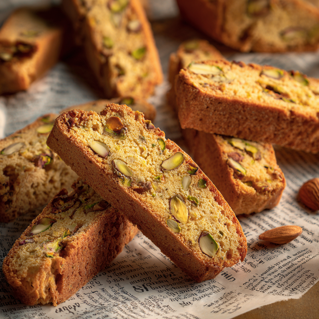 Pistachio Almond Biscotti Cookies Recipe