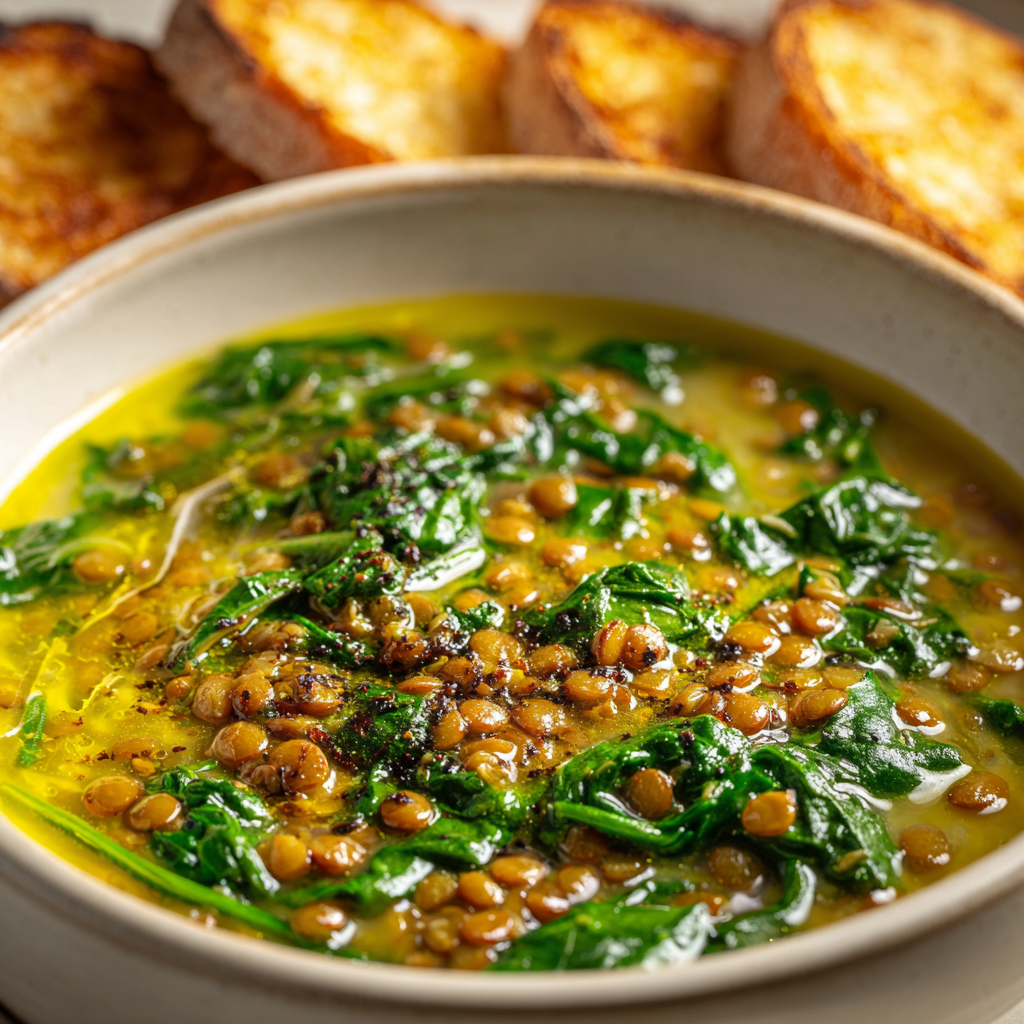 Lentil and Spinach Soup Italian Style