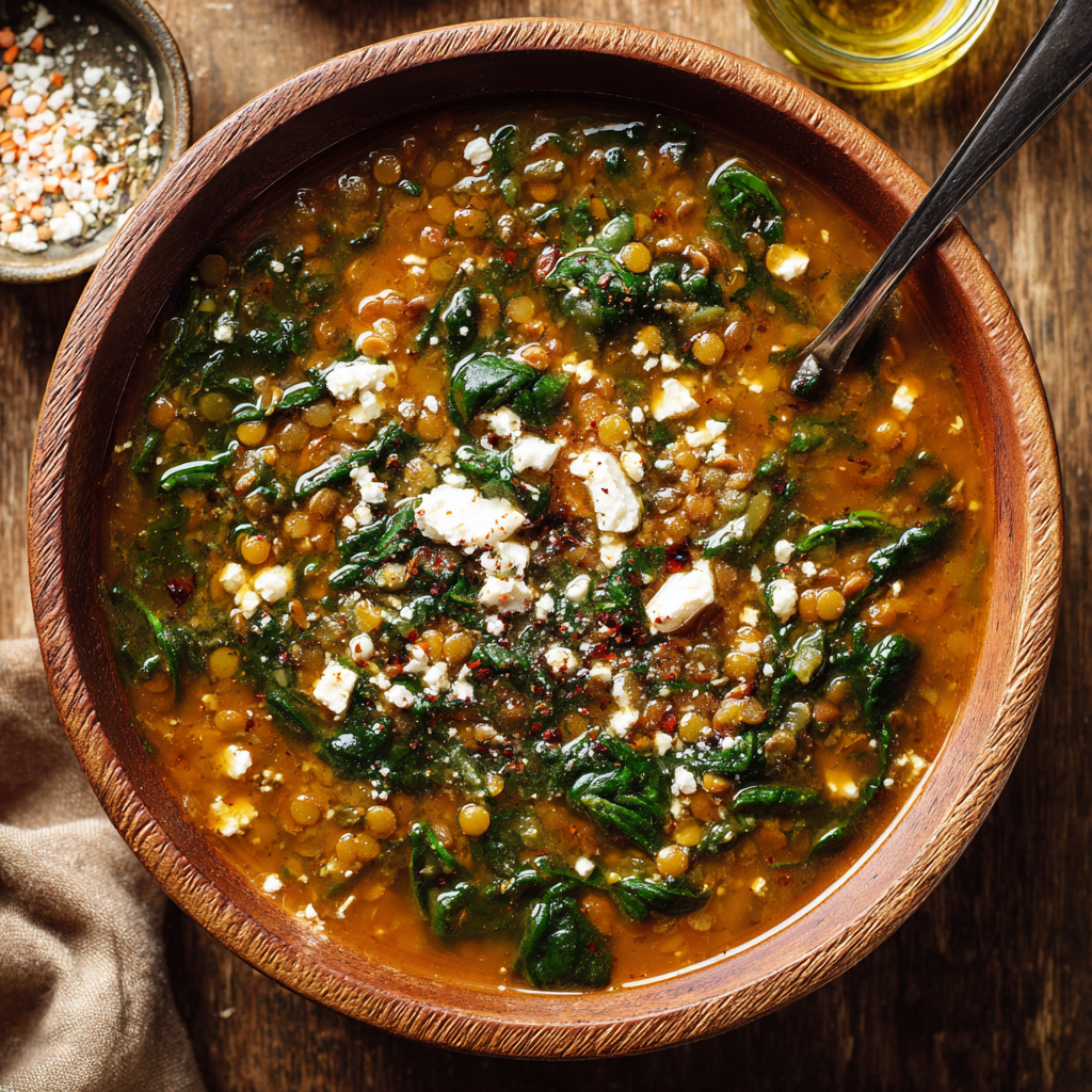 soup in a white ceramic bowl with a drizzle of olive oil on top.