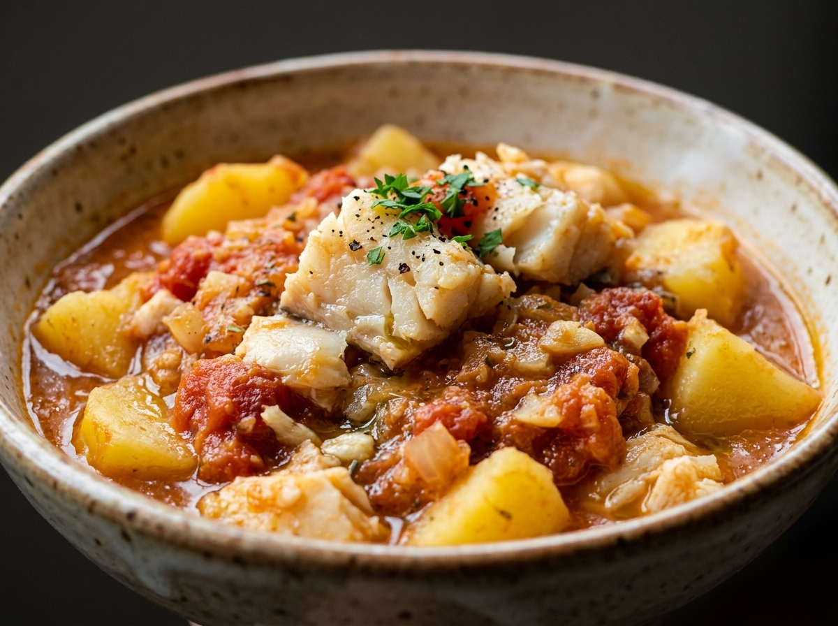 Baccalà in Umido: An Italian Salt Cod Potato Stew hero shot