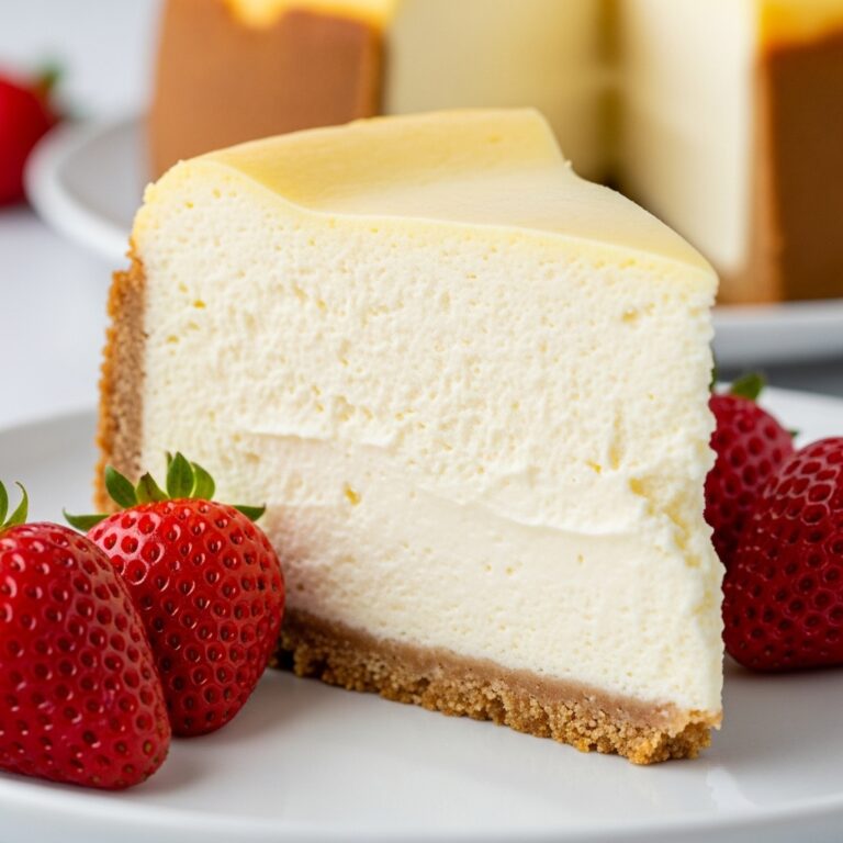 Italian mascarpone ricotta cheesecake with a tall